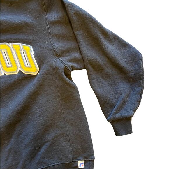 90s University Missouri Black & Yellow pullover sweatshirt size medium UNISEX - Picture 3 of 6